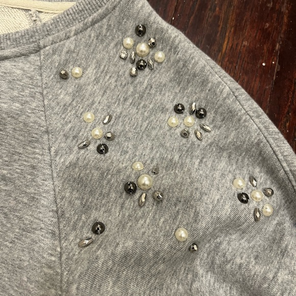 Stellar and Dot heather grey crewneck with beads and pearl detail - Picture 3 of 10